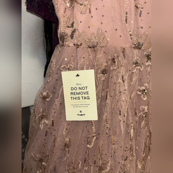 NWT JessaKae Eloise Pink Blush Sequin Midi Dress - Picture 8 of 10